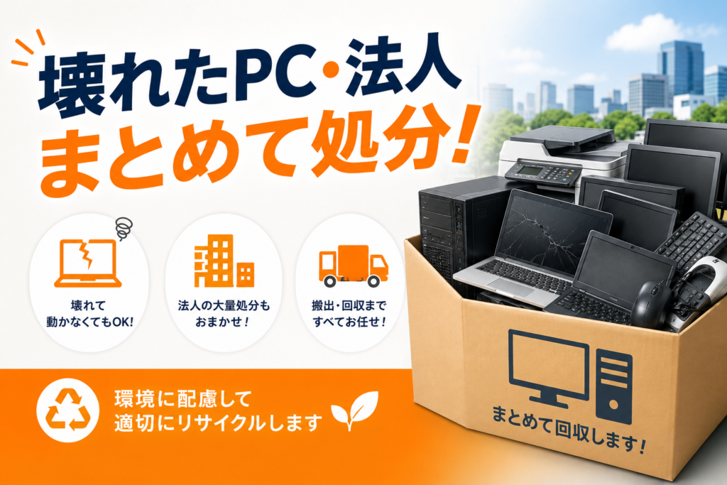 壊れたPC・法人まとめて処分